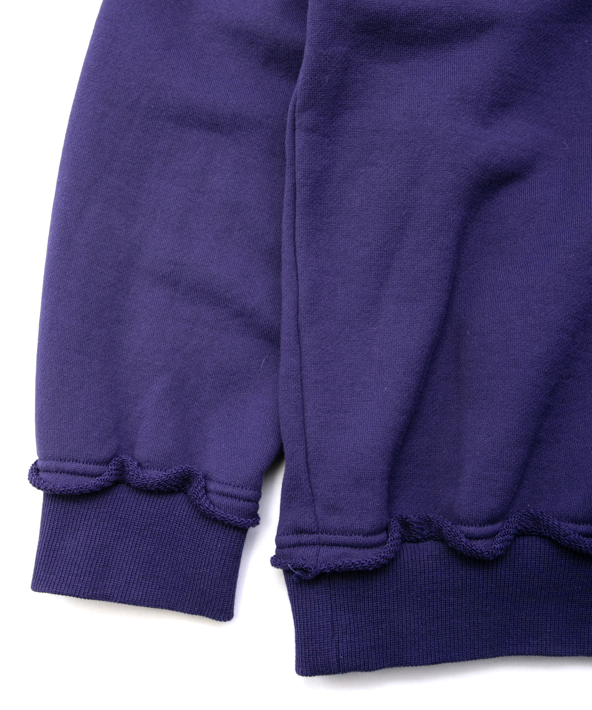 Hard Twist Yarn Heavy Pile Crew Neck Sweatshirt - PURPLE