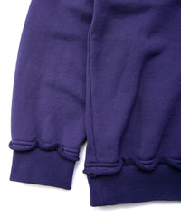 Hard Twist Yarn Heavy Pile Crew Neck Sweatshirt - PURPLE