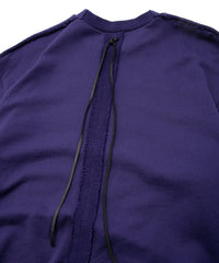 Hard Twist Yarn Heavy Pile Crew Neck Sweatshirt - PURPLE