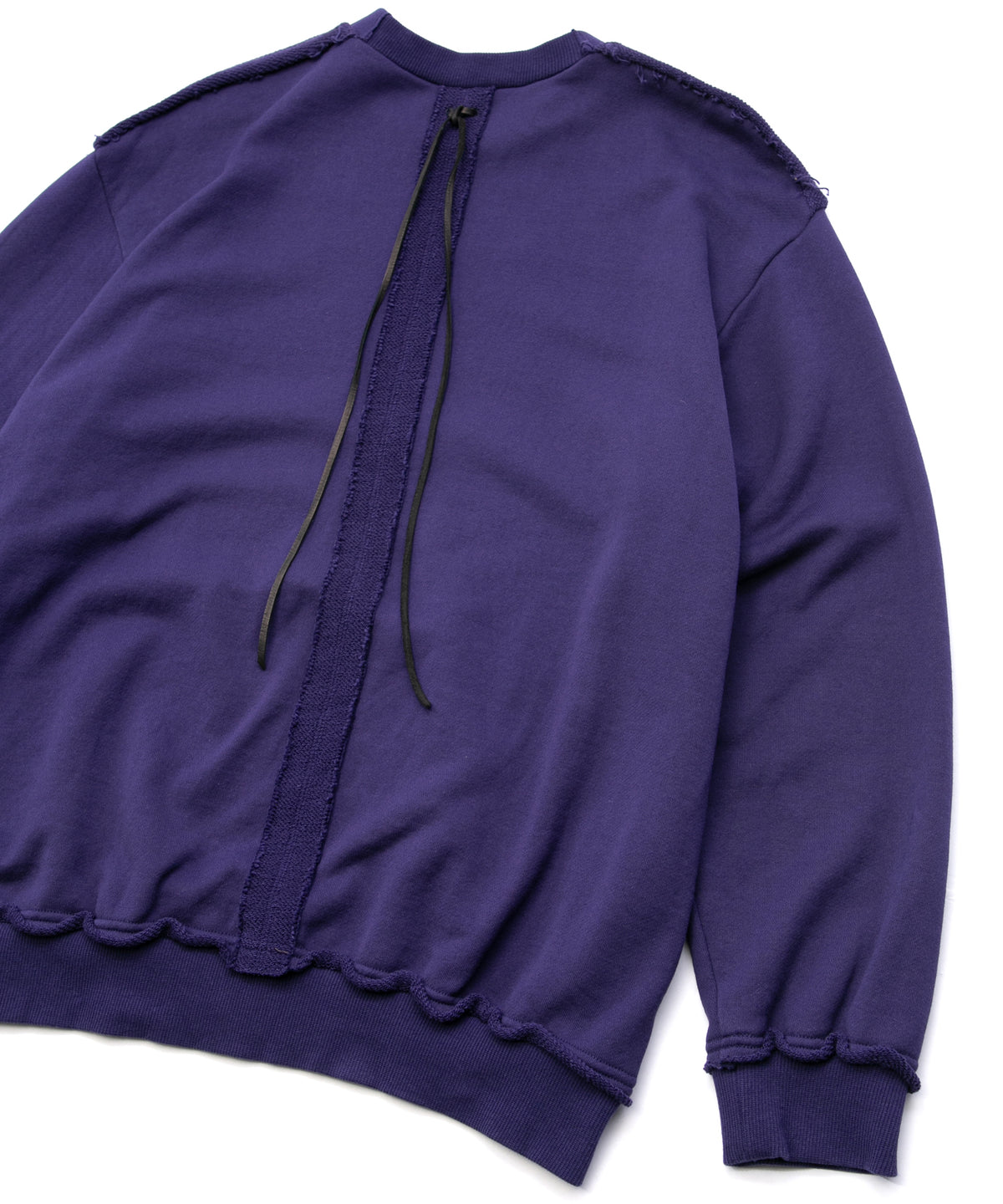 Hard Twist Yarn Heavy Pile Crew Neck Sweatshirt - PURPLE
