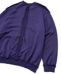 Hard Twist Yarn Heavy Pile Crew Neck Sweatshirt - PURPLE