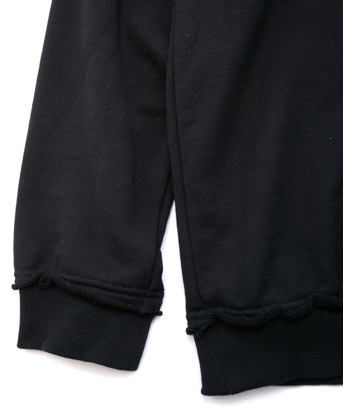 Hard Twist Yarn Heavy Pile Crew Neck Sweatshirt - BLACK