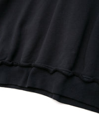 Hard Twist Yarn Heavy Pile Crew Neck Sweatshirt - BLACK