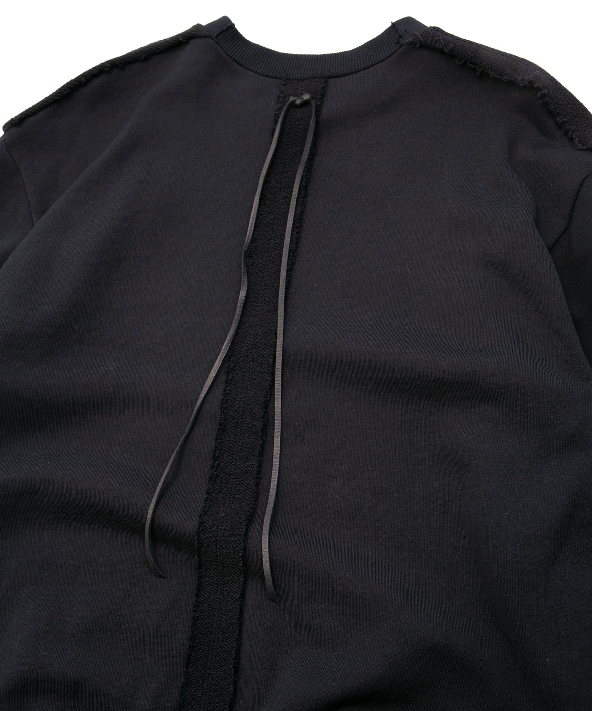 Hard Twist Yarn Heavy Pile Crew Neck Sweatshirt - BLACK