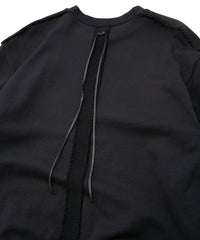 Hard Twist Yarn Heavy Pile Crew Neck Sweatshirt - BLACK