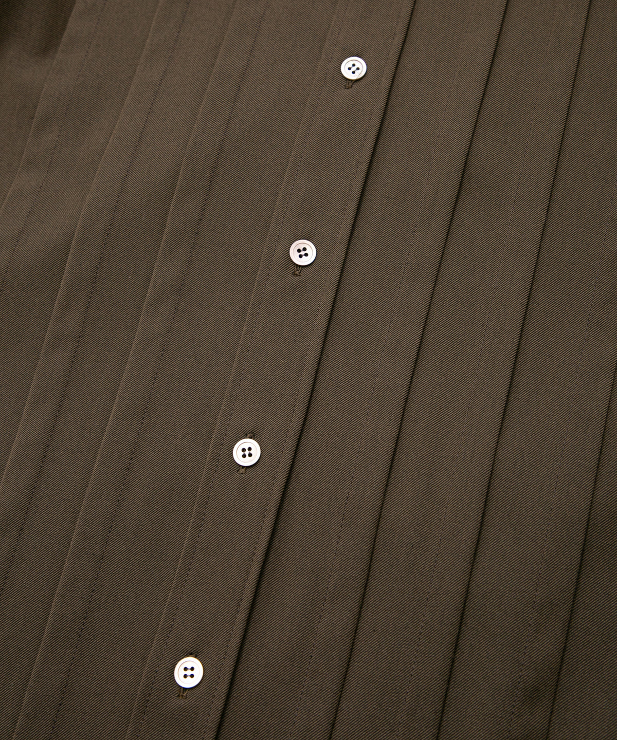 Polyester Rayon 4Way Stretch Twill Pleated Shirts - KHAKI