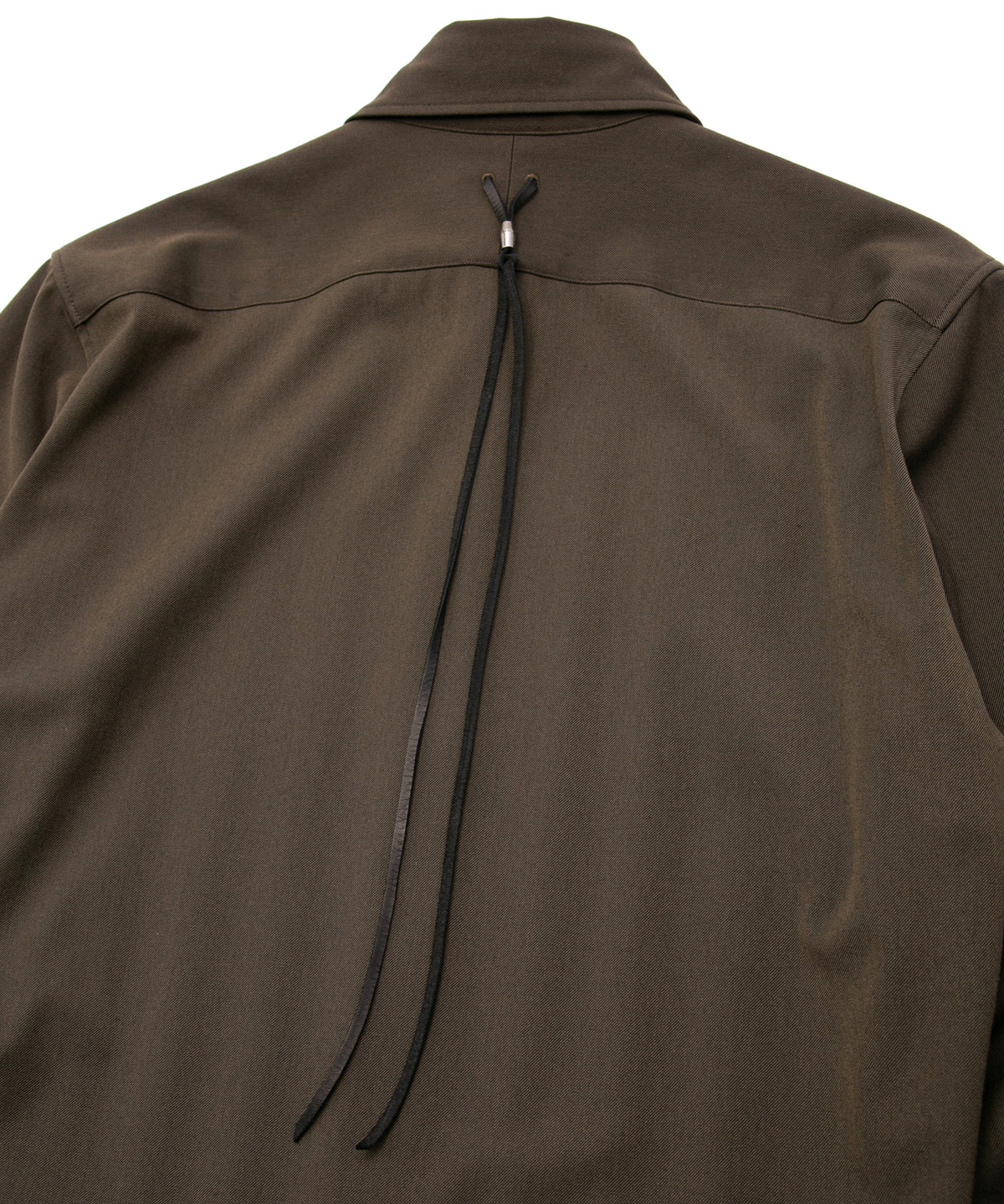 Polyester Rayon 4Way Stretch Twill Pleated Shirts - KHAKI