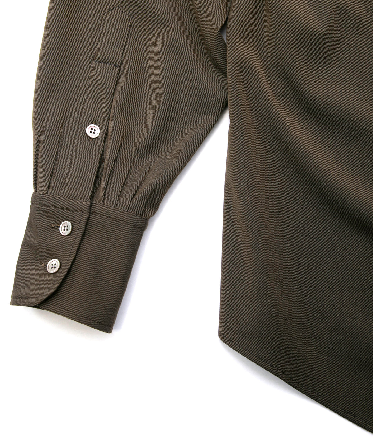 Polyester Rayon 4Way Stretch Twill Pleated Shirts - KHAKI