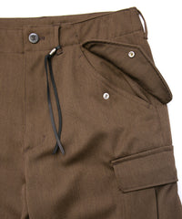 Washable High Density Wool polyethylene Twill Cargo Pants - KHAKI