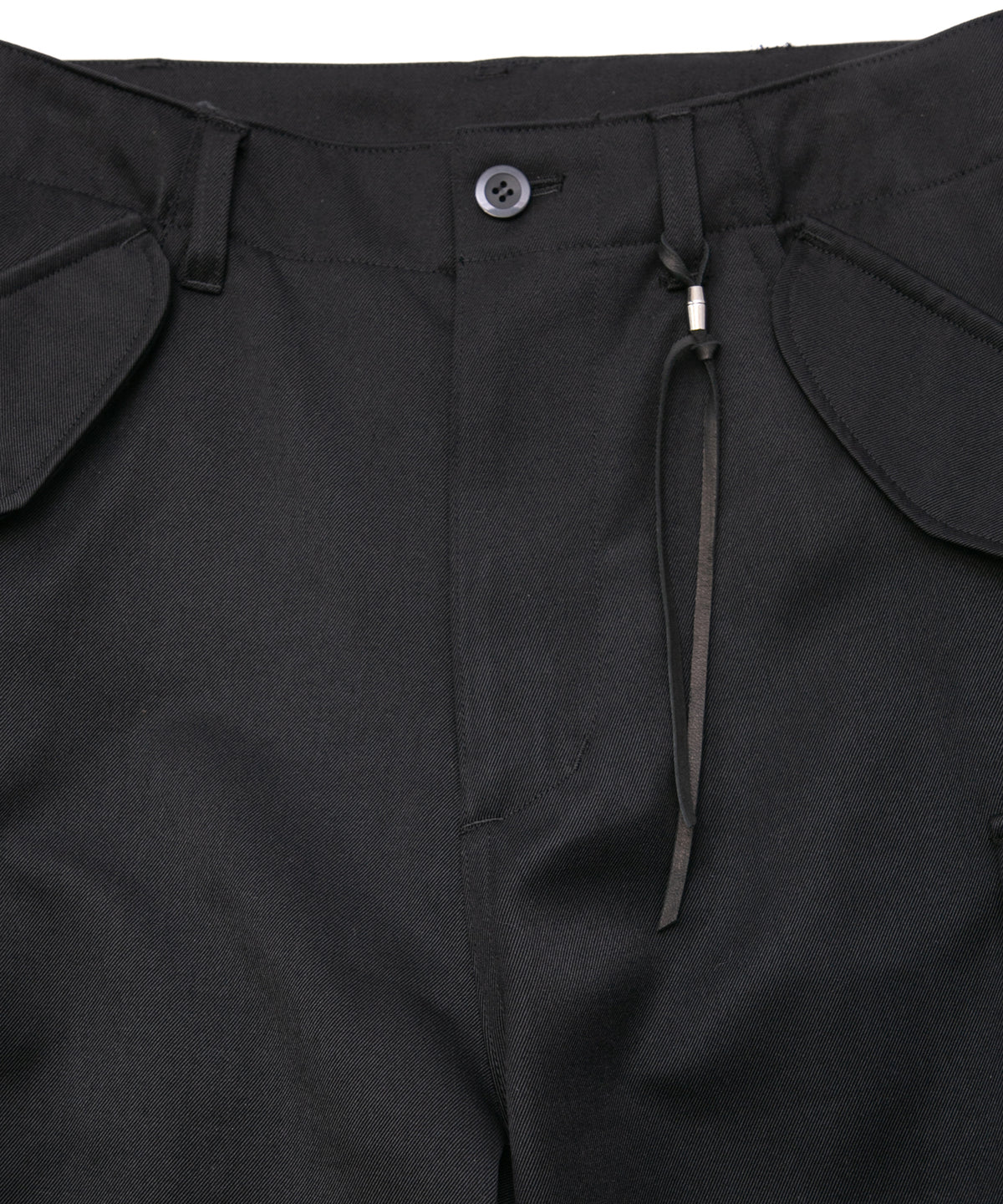 高密度 ウール ポリエチレン ウォッシャブル ツイル カーゴパンツ - BLACK