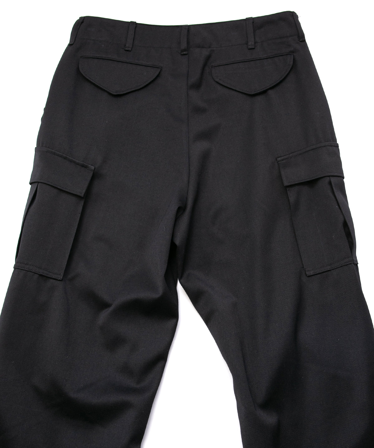 高密度 ウール ポリエチレン ウォッシャブル ツイル カーゴパンツ - BLACK