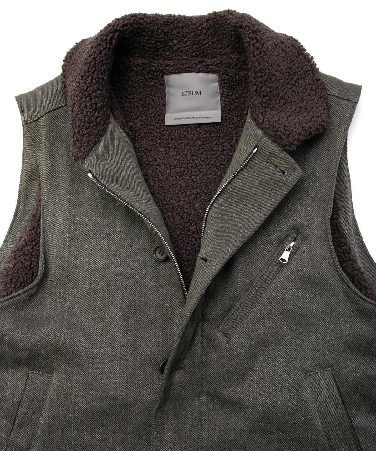 Sulfur Dyed Cotton Linen Washer Deck Vest - KHAKI