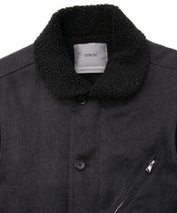 Sulfur Dyed Cotton Linen Washer Deck Vest - BLACK