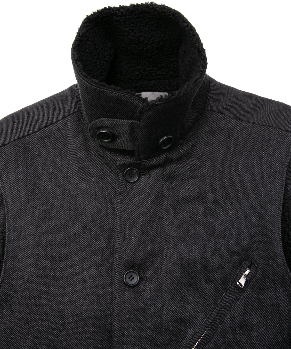 Sulfur Dyed Cotton Linen Washer Deck Vest - BLACK