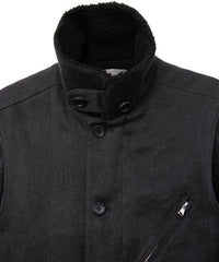 Sulfur Dyed Cotton Linen Washer Deck Vest - BLACK