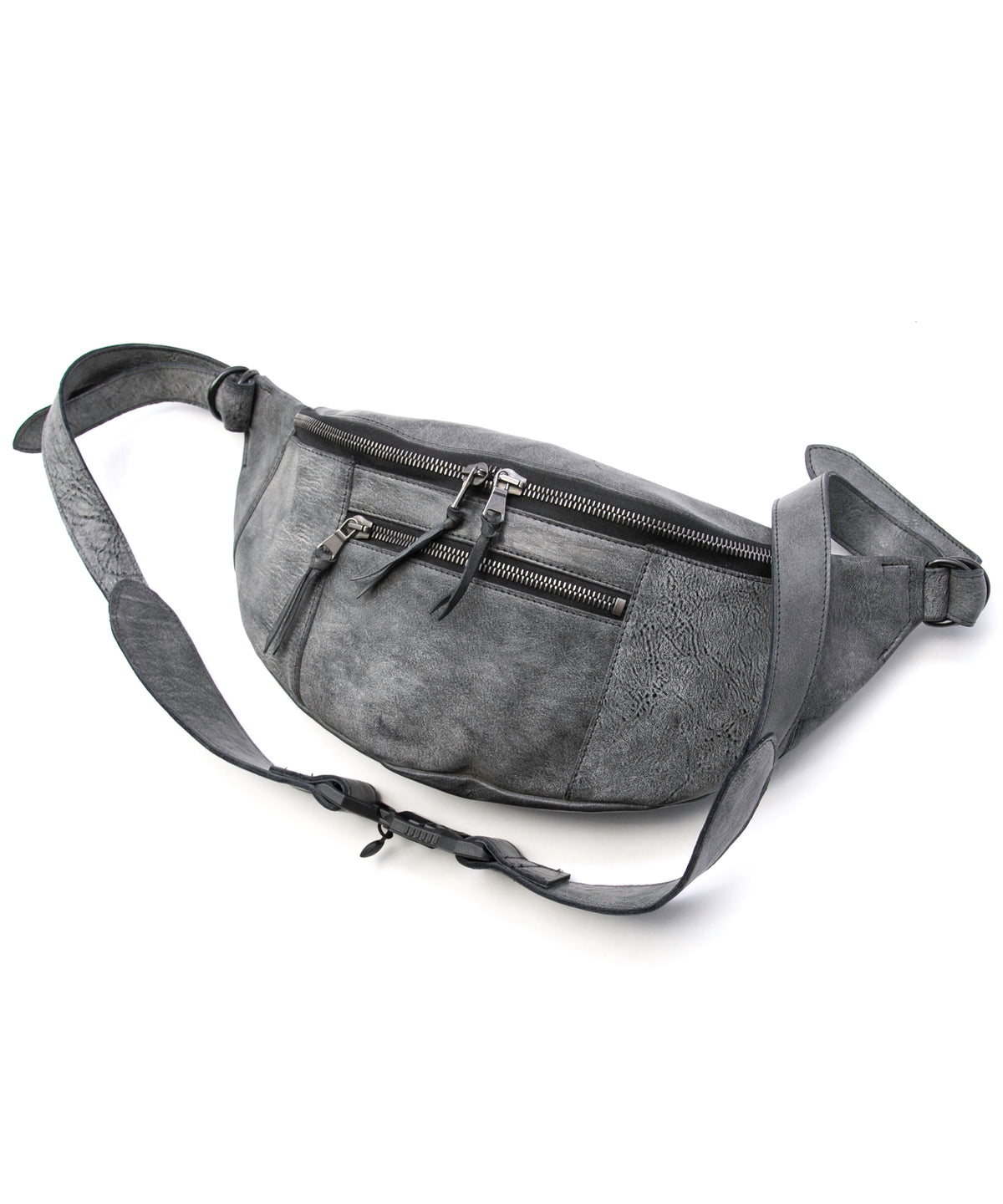 Waxed Pit Vegetable Full Tanned Shrank Horse hide body bag - WHITE