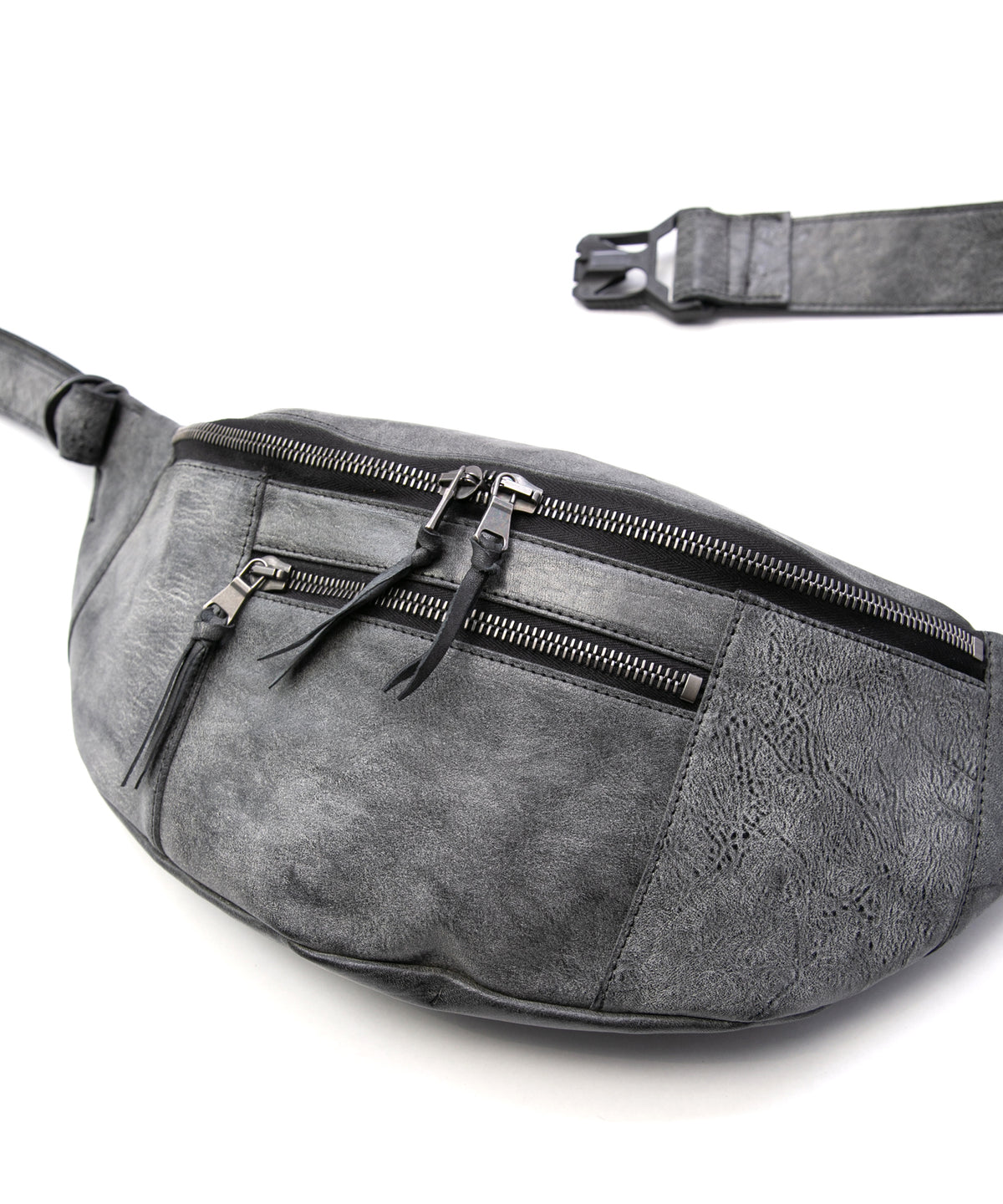 Waxed Pit Vegetable Full Tanned Shrank Horse hide body bag - WHITE