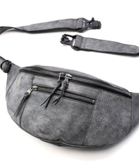 Waxed Pit Vegetable Full Tanned Shrank Horse hide body bag - WHITE