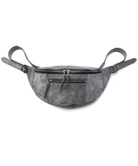 Waxed Pit Vegetable Full Tanned Shrank Horse hide body bag - WHITE