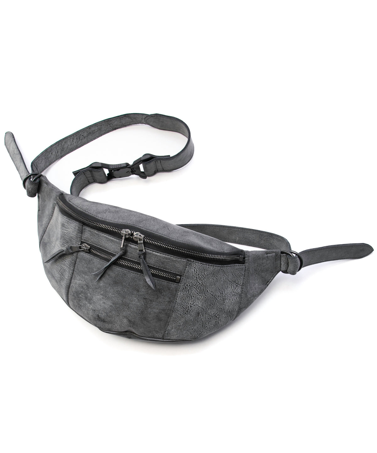 Waxed Pit Vegetable Full Tanned Shrank Horse hide body bag - WHITE