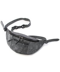 Waxed Pit Vegetable Full Tanned Shrank Horse hide body bag - WHITE