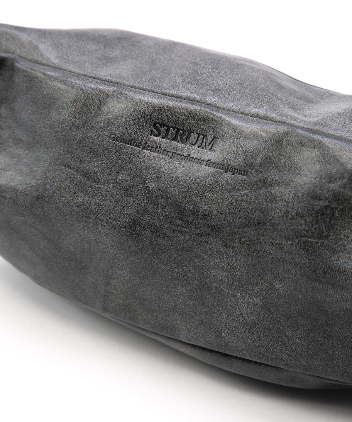 Waxed Pit Vegetable Full Tanned Shrank Horse hide body bag - WHITE