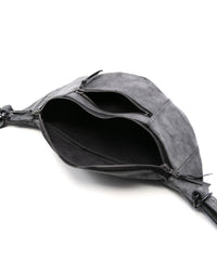 Waxed Pit Vegetable Full Tanned Shrank Horse hide body bag - WHITE