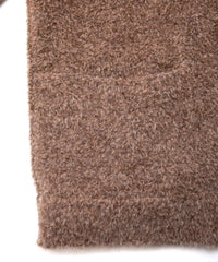 アルパカ ナイロン ドビー シャギー加工 ミドルカーディガン - BROWN