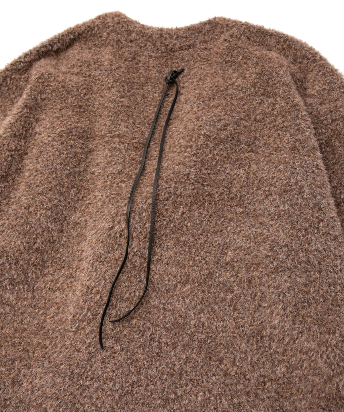 アルパカ ナイロン ドビー シャギー加工 ミドルカーディガン - BROWN