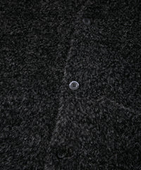 アルパカ ナイロン ドビー シャギー加工 ミドルカーディガン - BLACK