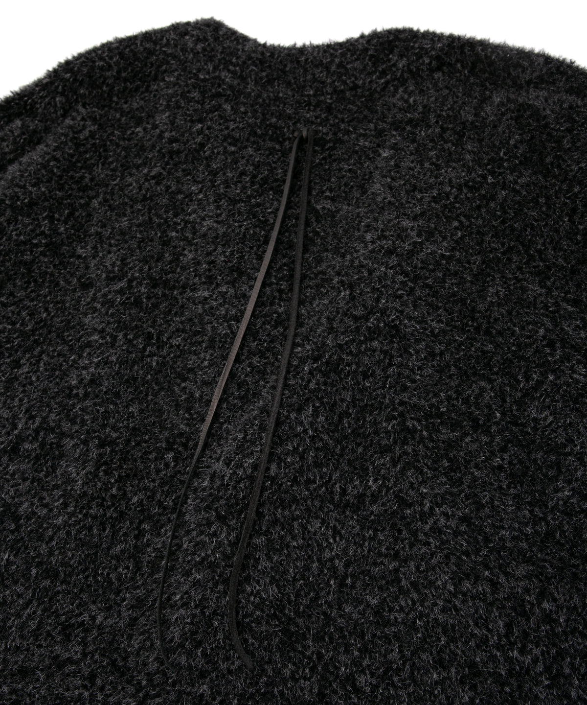アルパカ ナイロン ドビー シャギー加工 ミドルカーディガン - BLACK