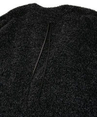 アルパカ ナイロン ドビー シャギー加工 ミドルカーディガン - BLACK