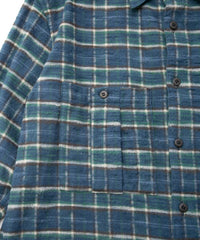 Vintage Brushed Check Twill Shirts - BLUE