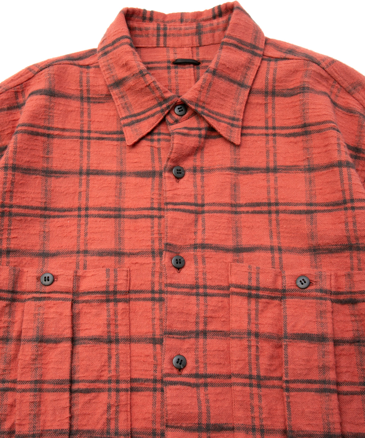 Vintage Brushed Check Twill Shirts - RED