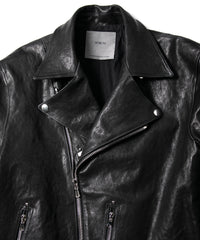 Pit Vegetable Full Tanned Shrunken Horsehide HI-FLYER Double Riders Grande Fit - BLACK