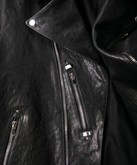 Pit Vegetable Full Tanned Shrunken Horsehide HI-FLYER Double Riders Grande Fit - BLACK