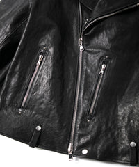 Pit Vegetable Full Tanned Shrunken Horsehide HI-FLYER Double Riders Grande Fit - BLACK