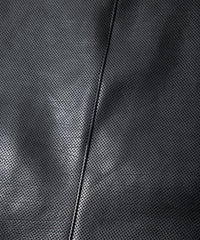Hole-Punched Oil Calfskin BENNY Zipup Vest - BLACK