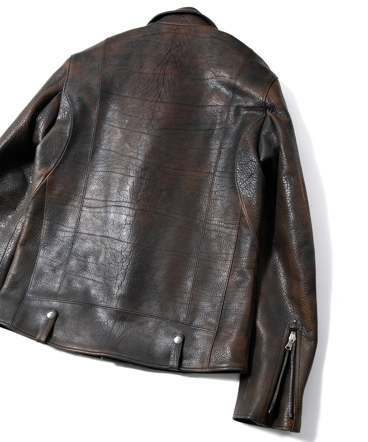 フルベジタブルタンニン鞣し ダブルショルダー 燃焼製品染め Burning Dyed  HI-FLYER ダブルライダースジャケット- NIGHTFALL NAVY