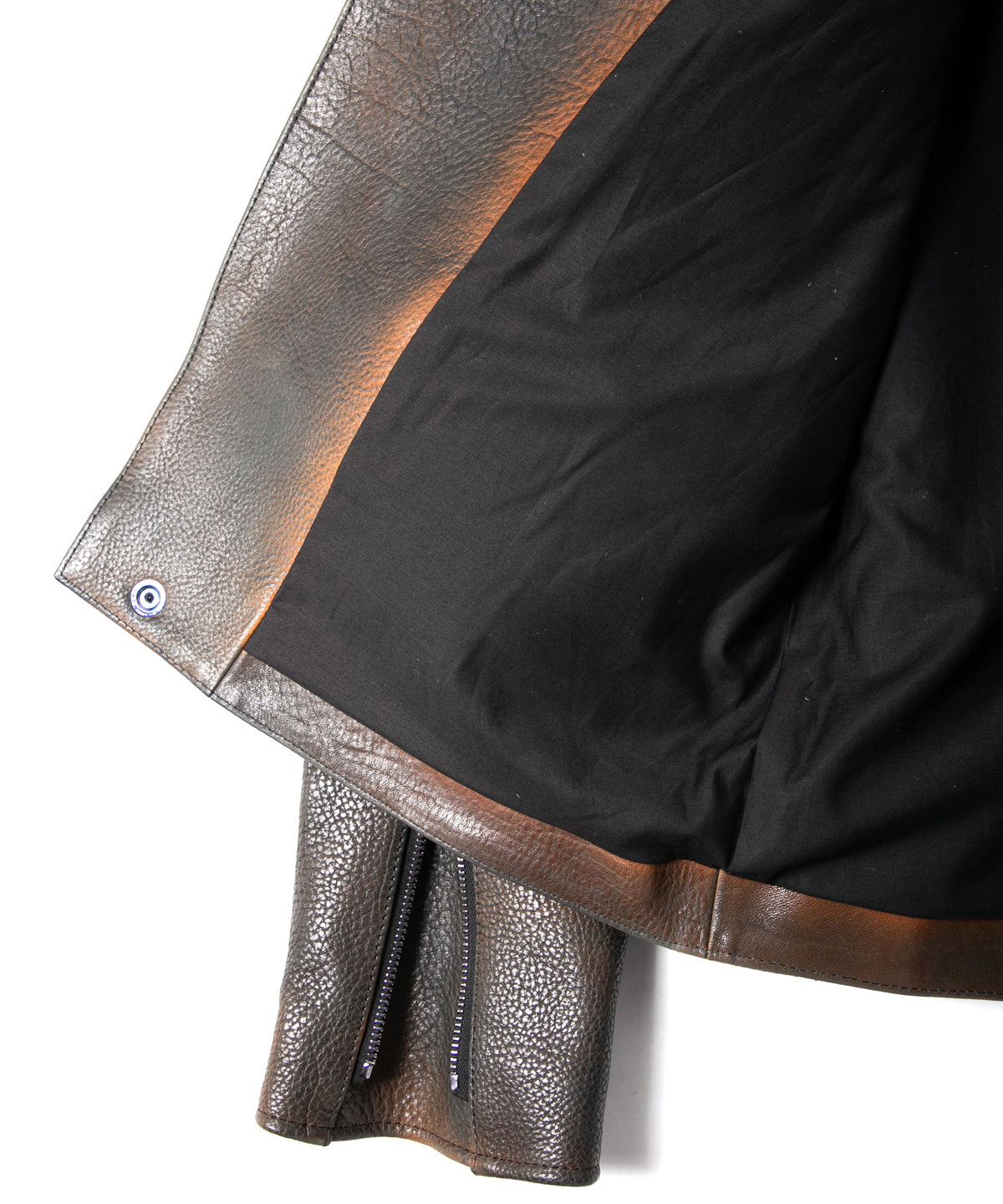 Full Vegetable Tanned Italian Double Shoulder Steer Hide Garment Burning Dyed LIST Double Riders - NIGHTFALL NAVY