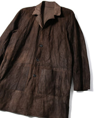 Hybrid Vegetable Tanned Calfskin DEAD MAN Middle Coat - KHAKI