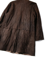 Hybrid Vegetable Tanned Calfskin DEAD MAN Middle Coat - KHAKI