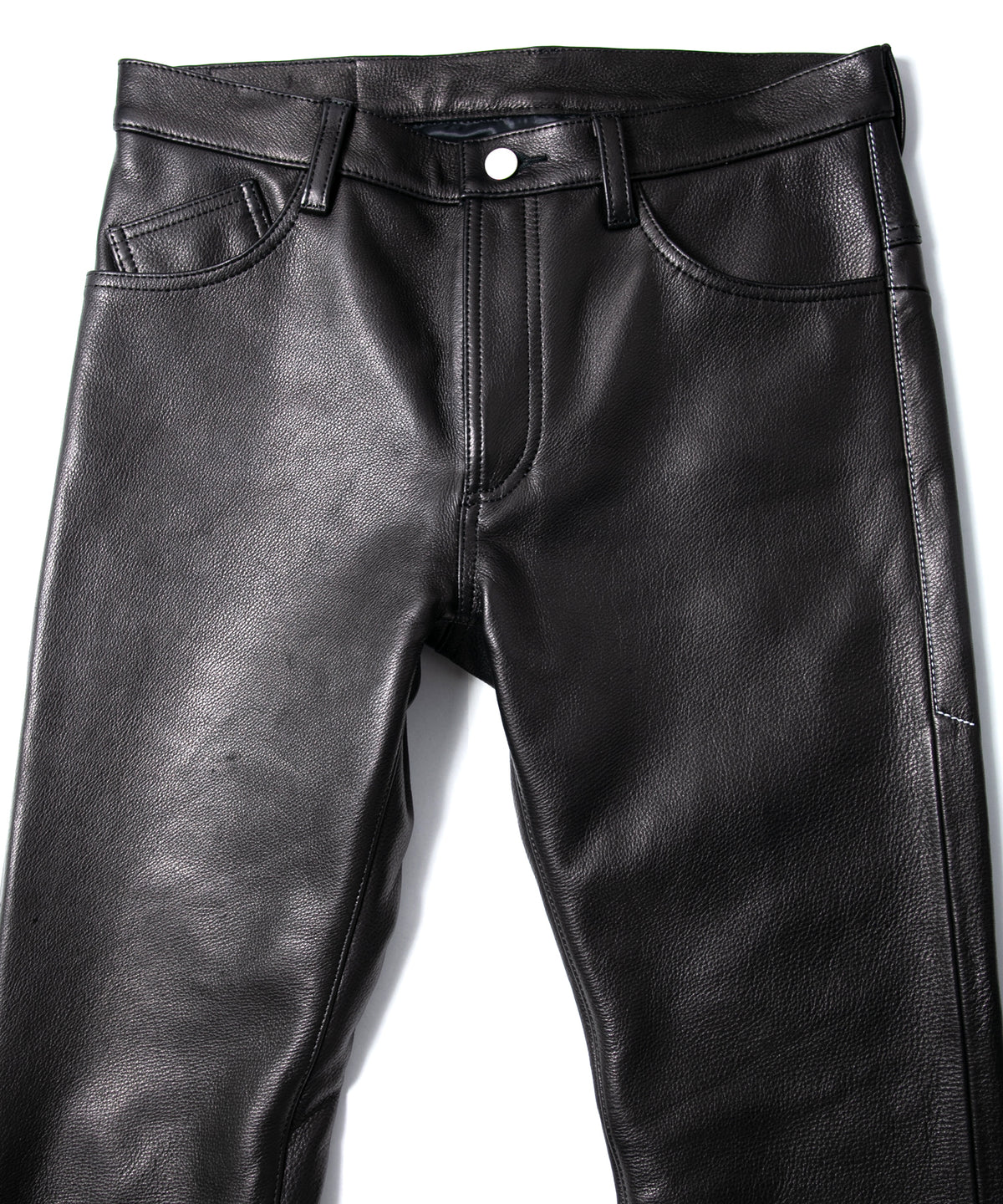 ジャパン ウォッシャブル カウハイド LAD GEAR 5ポケットパンツ - BLACK