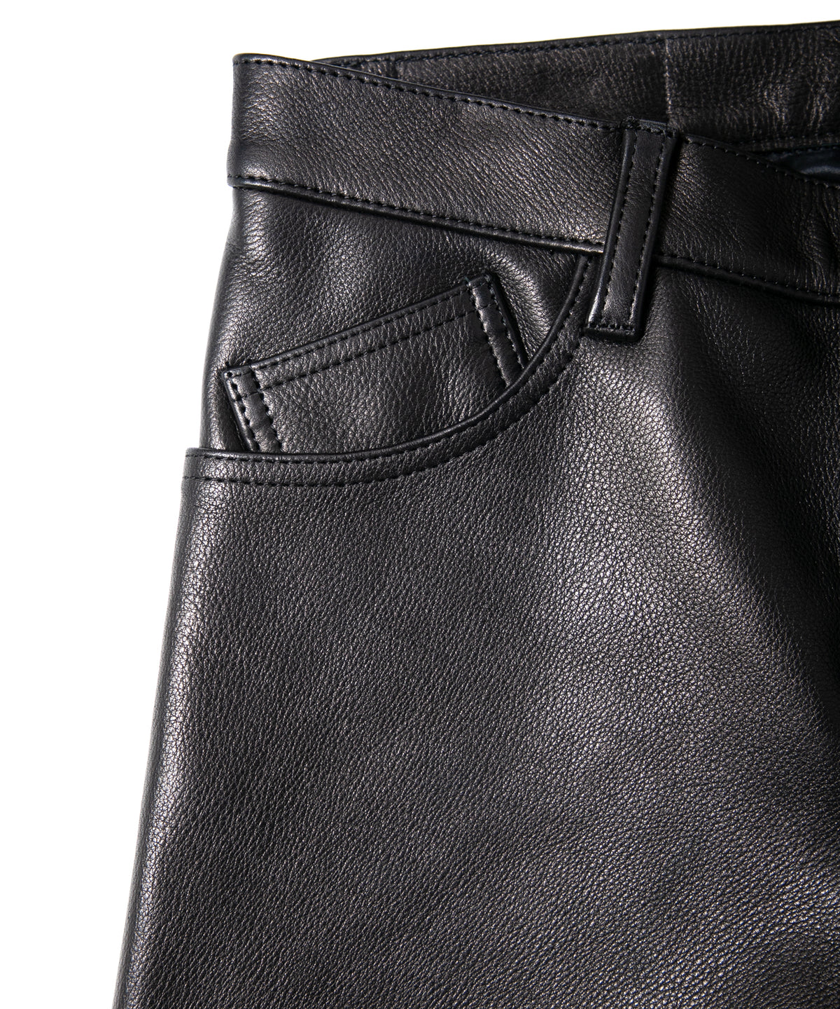 ジャパン ウォッシャブル カウハイド LAD GEAR 5ポケットパンツ - BLACK