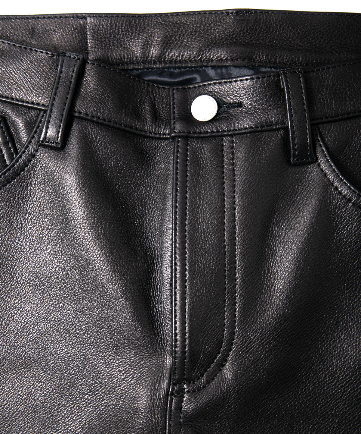 ジャパン ウォッシャブル カウハイド LAD GEAR 5ポケットパンツ - BLACK