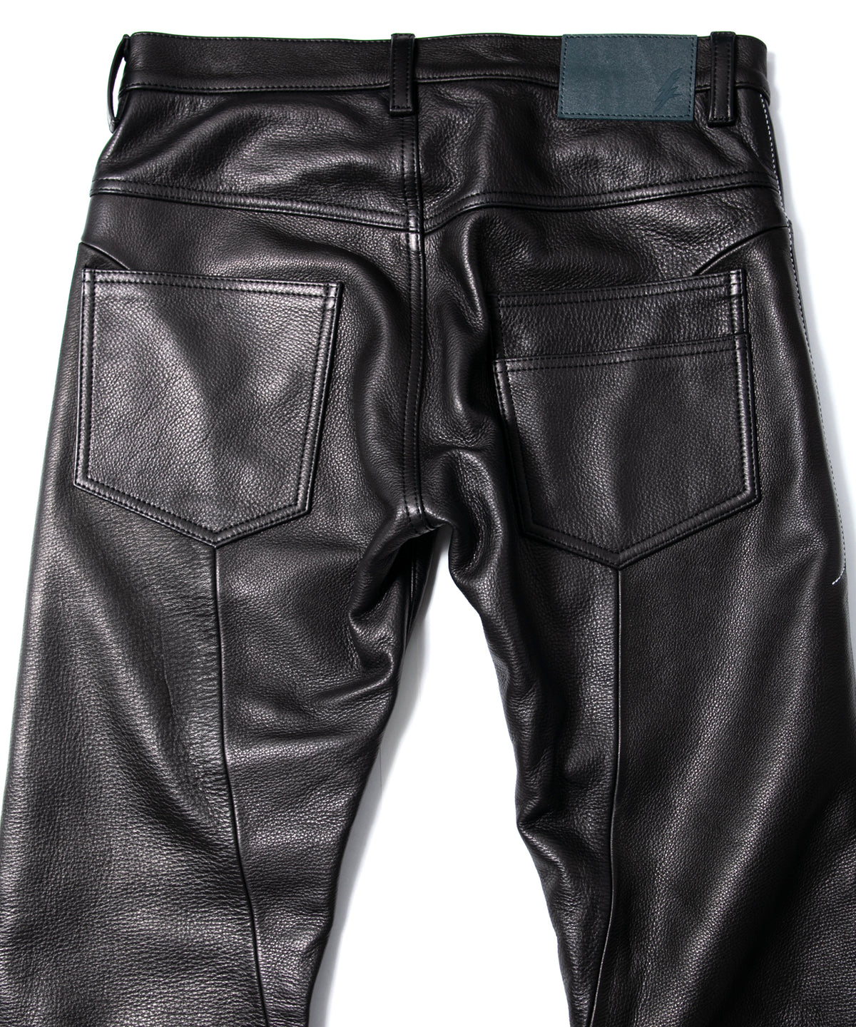 ジャパン ウォッシャブル カウハイド LAD GEAR 5ポケットパンツ - BLACK