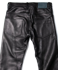 ジャパン ウォッシャブル カウハイド LAD GEAR 5ポケットパンツ - BLACK