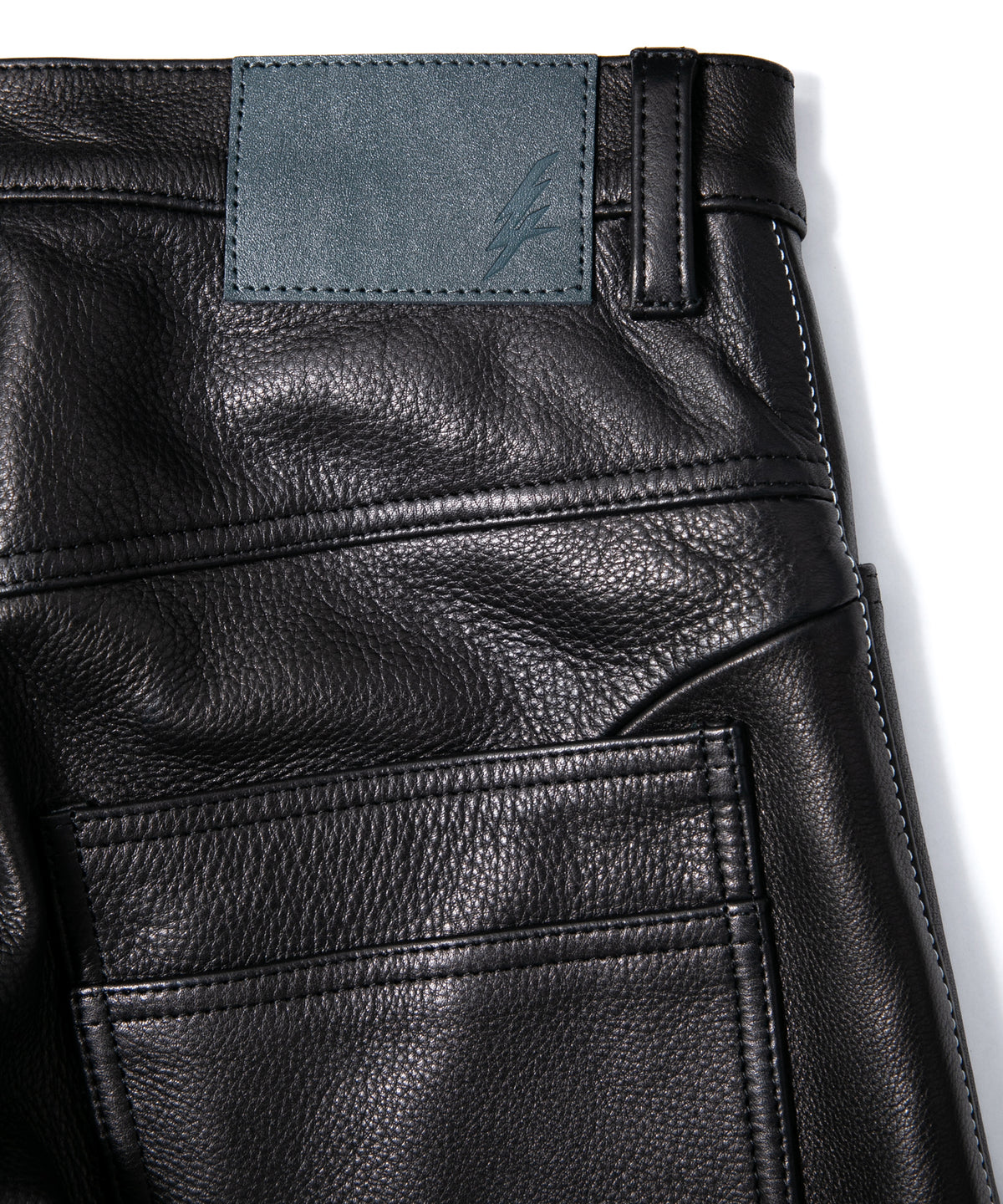 ジャパン ウォッシャブル カウハイド LAD GEAR 5ポケットパンツ - BLACK