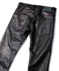 ジャパン ウォッシャブル カウハイド LAD GEAR 5ポケットパンツ - BLACK