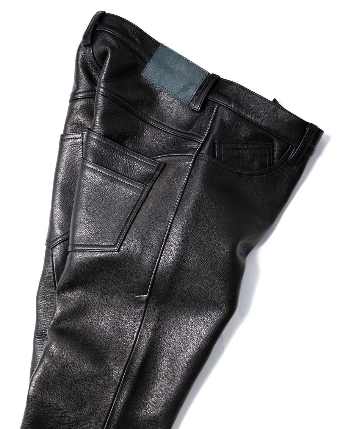 ジャパン ウォッシャブル カウハイド LAD GEAR 5ポケットパンツ - BLACK